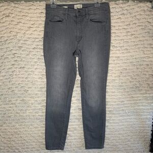 WOMENS SIZE 8 JEANS GRAY SKINNY HIGH RISE STRETCHY OMBRE CAPSULE MINIMAL CUTE